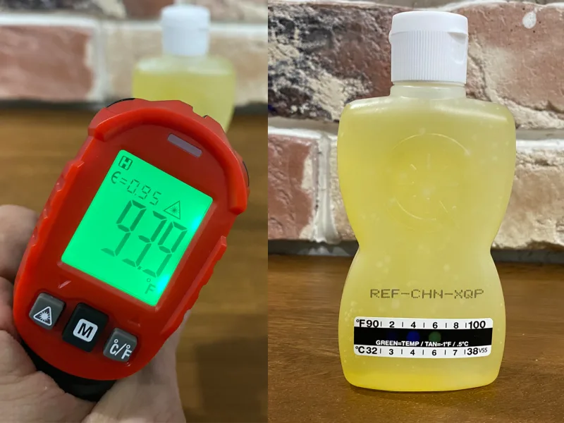 quick fix plus synthetic urine temperature strip check