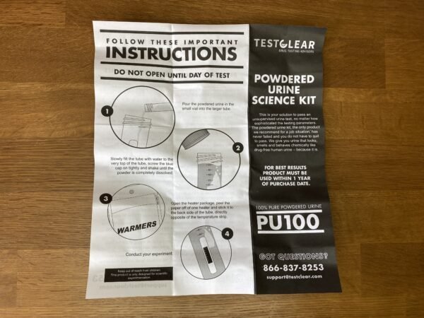 testclear urine instructions